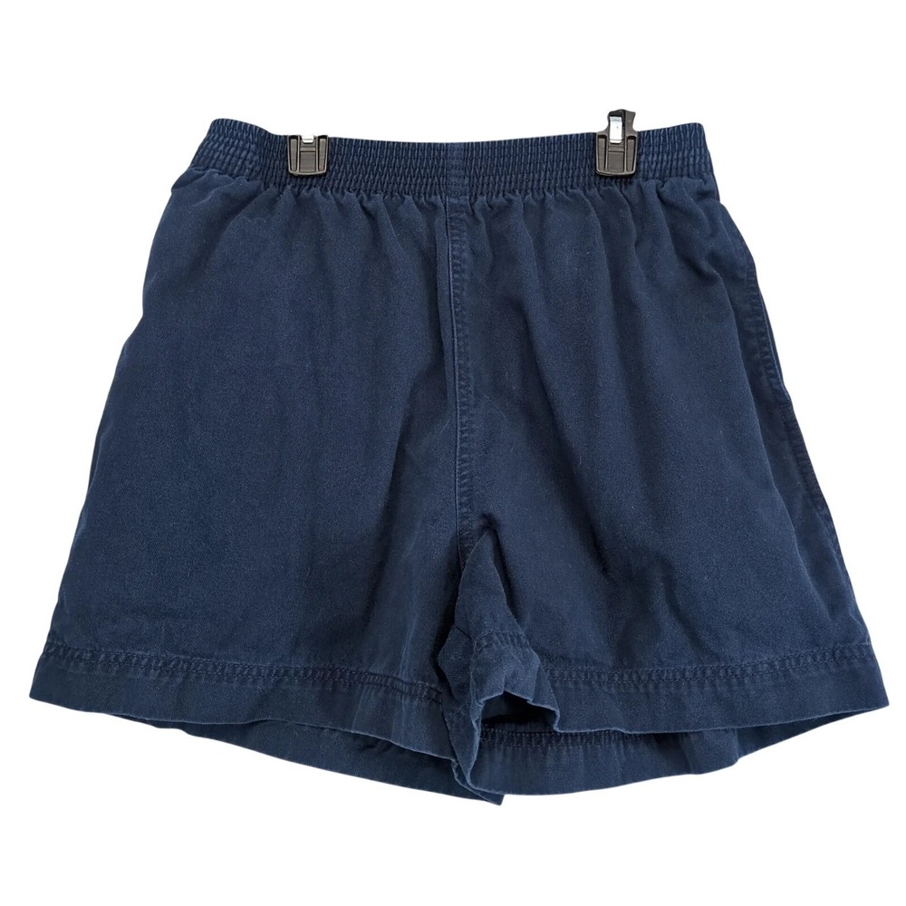 Vintage Eddie Bauer Navy Casual Shorts Womens M 4" Inseam‎ Elastic Waist Cotton